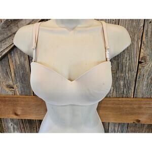 NWT (flaw) Victoria's Secret PINK push up 34C beige nude y2k beginner bra
